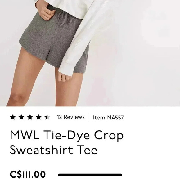 Madewell | MWL Tie-Dye Crop Sweatshirt  Tee - Picture 8 of 8